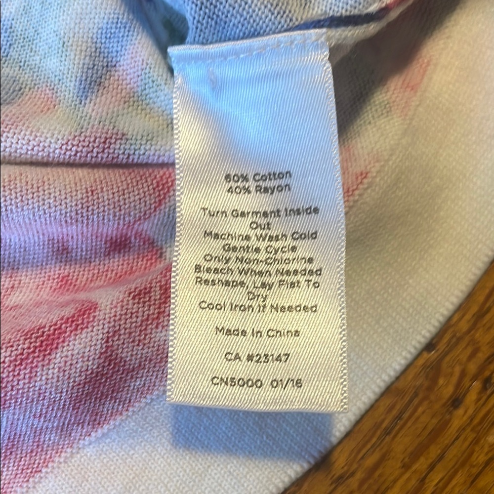 Talbots Floral Blouse - Pink and Blue - Picture 5 of 6
